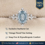 The Briar Rose Vintage Halo Ring | Starburst Cut Heirloom Elegance-Last Day Sale🔥90% OFF