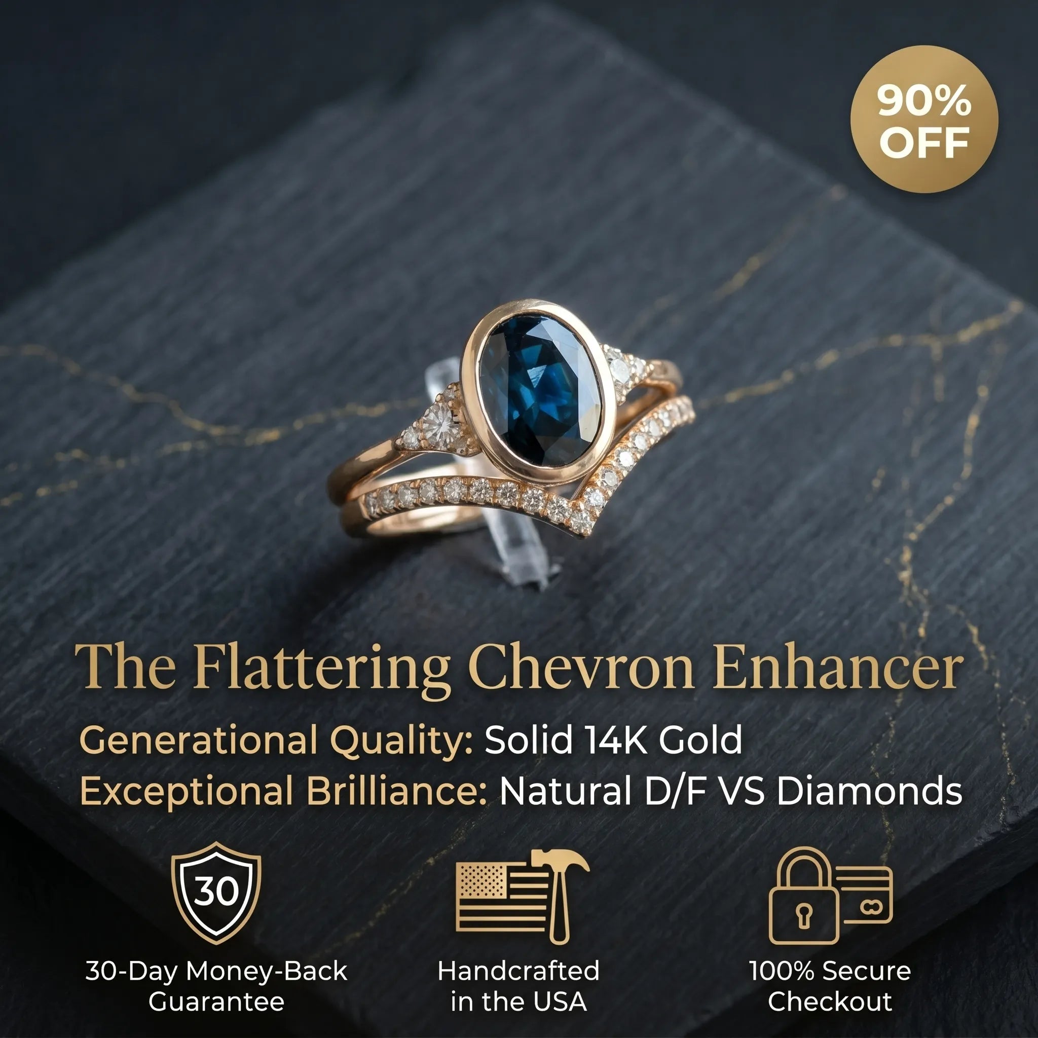 Treat Yourself to Breathtaking Brilliance: Natural D/F VS Diamond Chevron Ring--Last Day Sale-90% OFF🔥