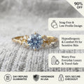 Vintage Aquamarine Ring | Snag-Free Comfort Fit in 14K Gold Finish--Last Day Sale-90% OFF🔥
