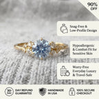 Vintage Aquamarine Ring | Snag-Free Comfort Fit in 14K Gold Finish--Last Day Sale-90% OFF🔥