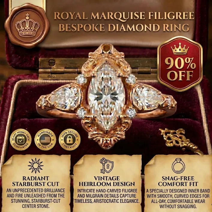 The "Odette" Handcrafted Vintage Marquise Ring — Heirloom Edition --Last Day Sale-90% OFF🔥