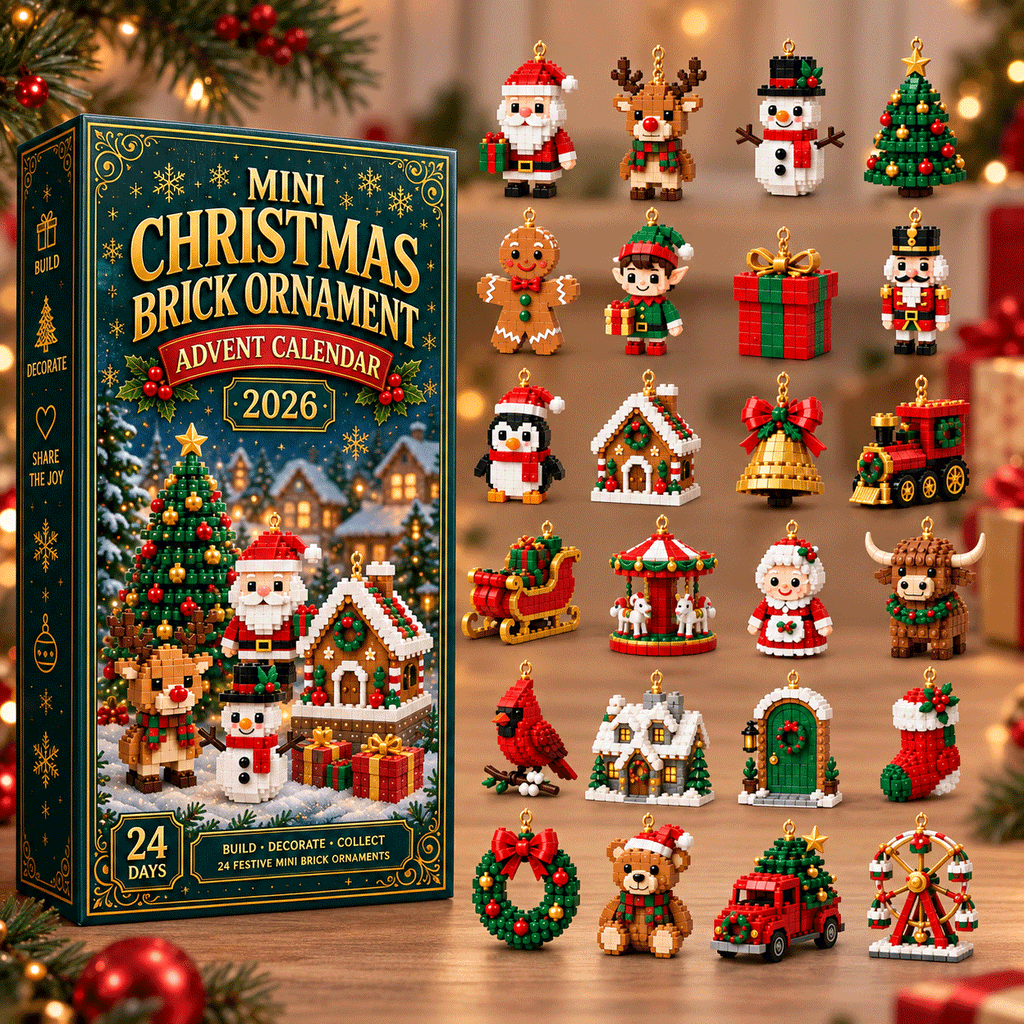 🔥Last Day 90% OFF🔥– 🎄 24-Day Mini Christmas Ornament Advent Calendar | 24 unique festive buildable designs with hanging loops—perfect for decorating Christmas trees, wreaths, and holiday displays 🧱