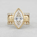 The Timeless Heirloom: 5-Carat Marquise Bezel Ring with Vintage Star Details--Last Day Sale-90% OFF🔥