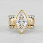 The Timeless Heirloom: 5-Carat Marquise Bezel Ring with Vintage Star Details--Last Day Sale-90% OFF🔥